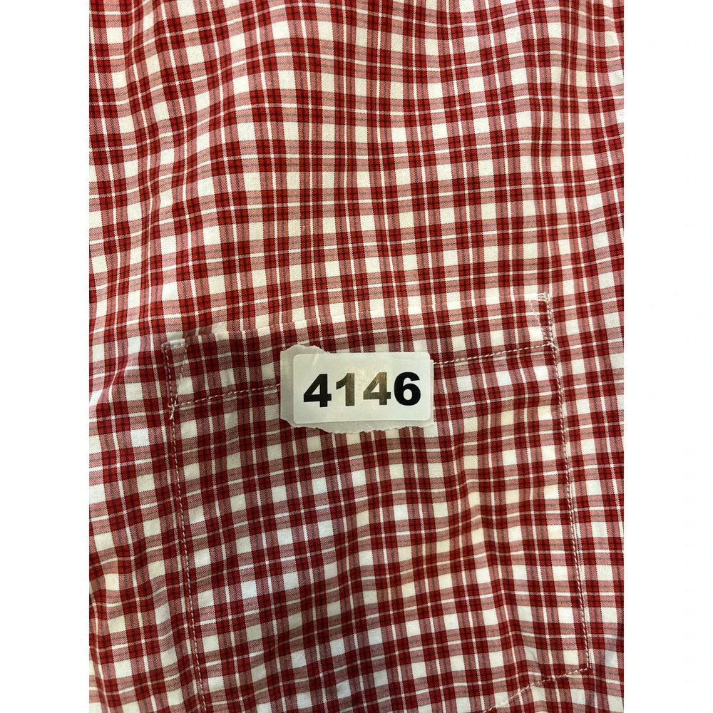Banana Republic‎ Men's Soft Wash Shirt Red Checkered Button Down Long Sleeve